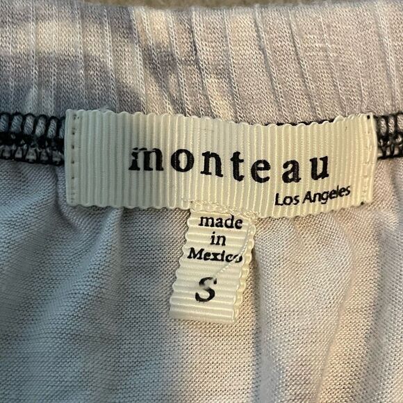 Monteau Strapless Off The Shoulder Jumpsuit Black White Tie Dye Paisley Print S - Picture 6 of 8